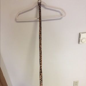 Leather cheetah print belt